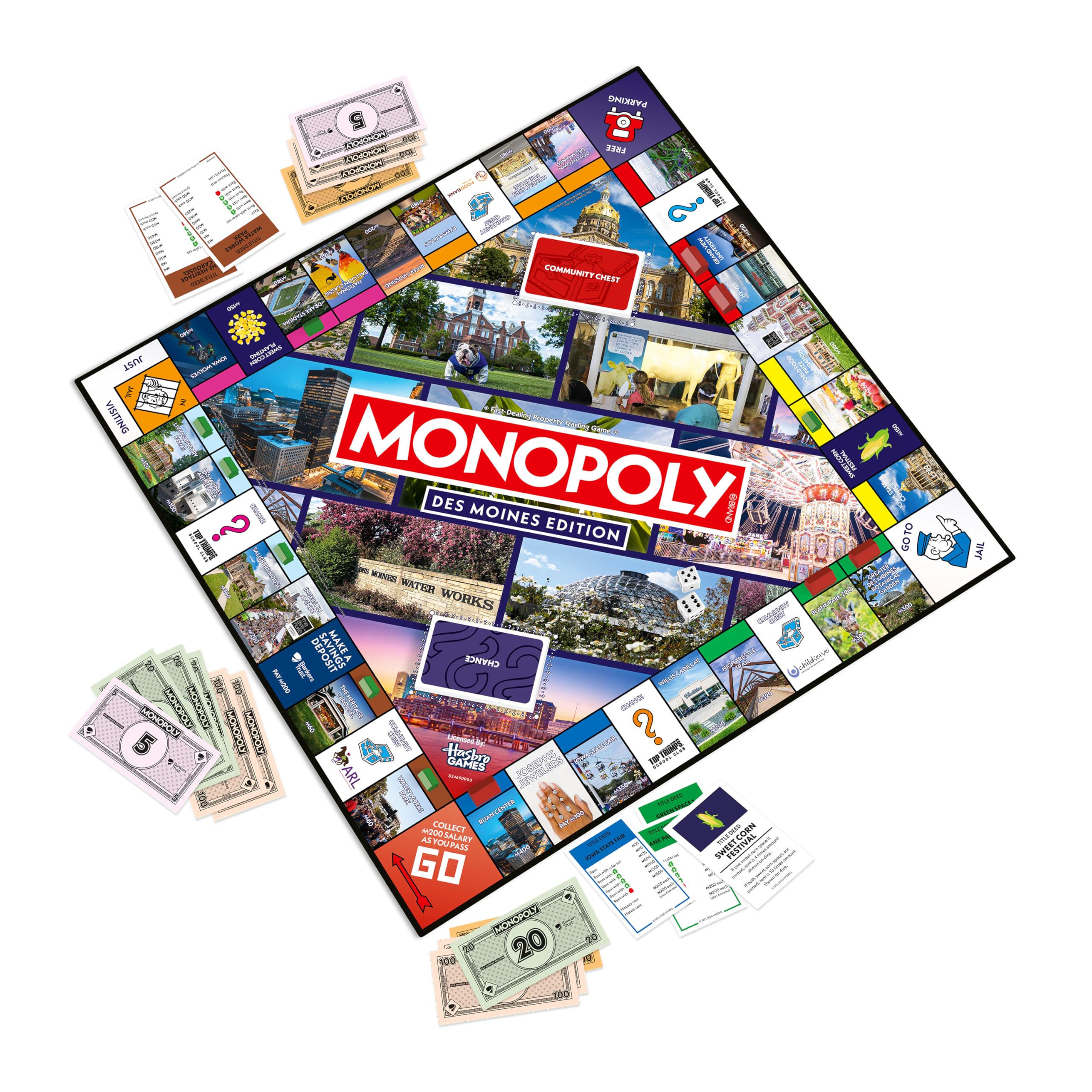 Monopoly Board Game – Des Moines, IA Edition: 2-6 Players Family Board Games for Kids and Adults, Board Games for Kids 8 and Up, Great for Game Night - Image 8