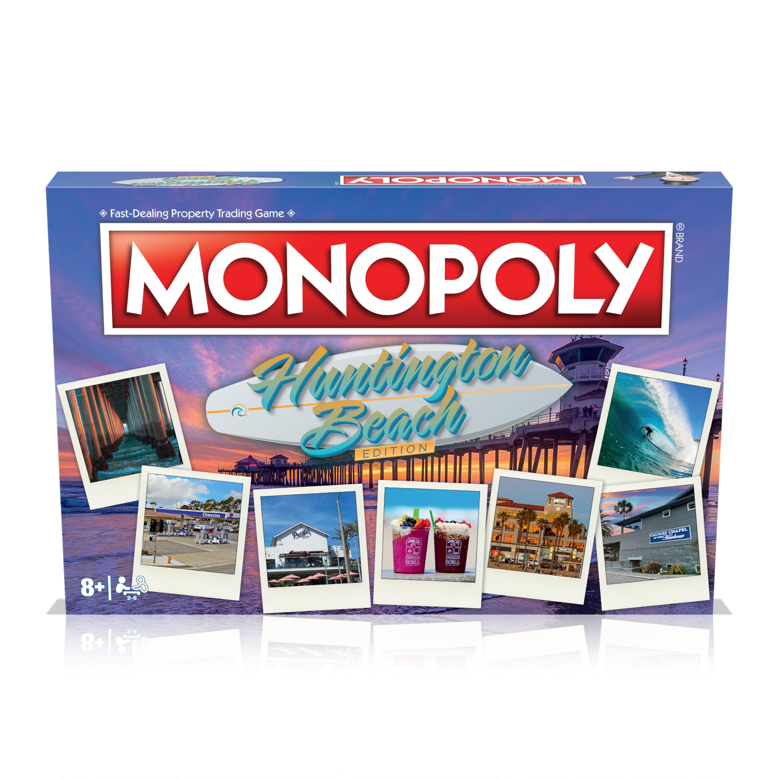 Monopoly Board Game Huntington Beach Edition: 2-6 Players Family Board Games for Kids and Adults, Board Games for Kids 8 and up, for Kids and Adults, Ideal for Game Night - Image 7
