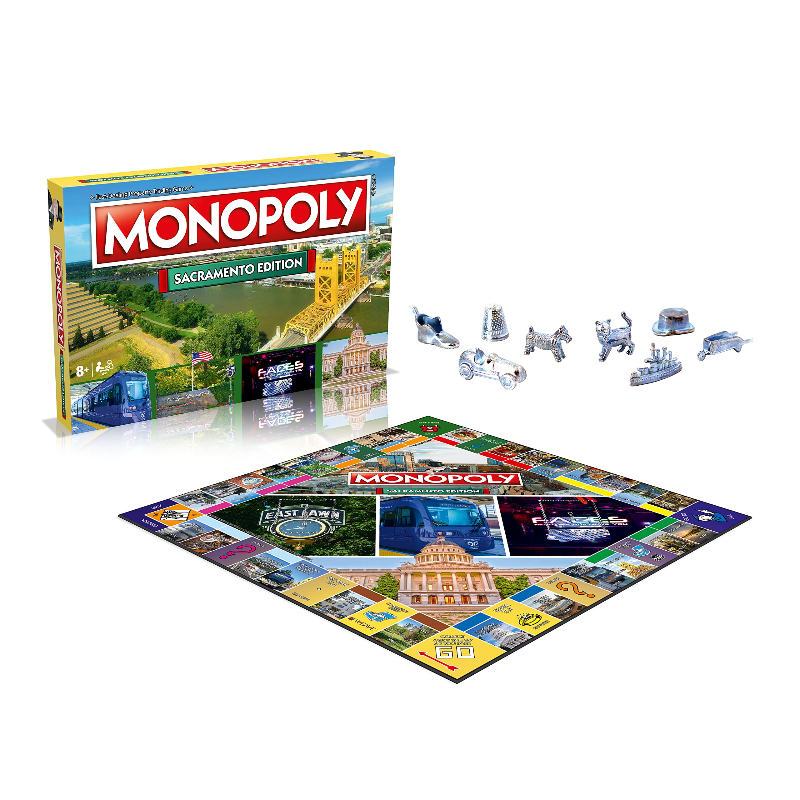 Monopoly Board Game Sacramento Edition: 2-6 Players Family Board Games for Kids and Adults, Board Games for Kids 8 and up, for Kids and Adults, Ideal for Game Night - Image 3