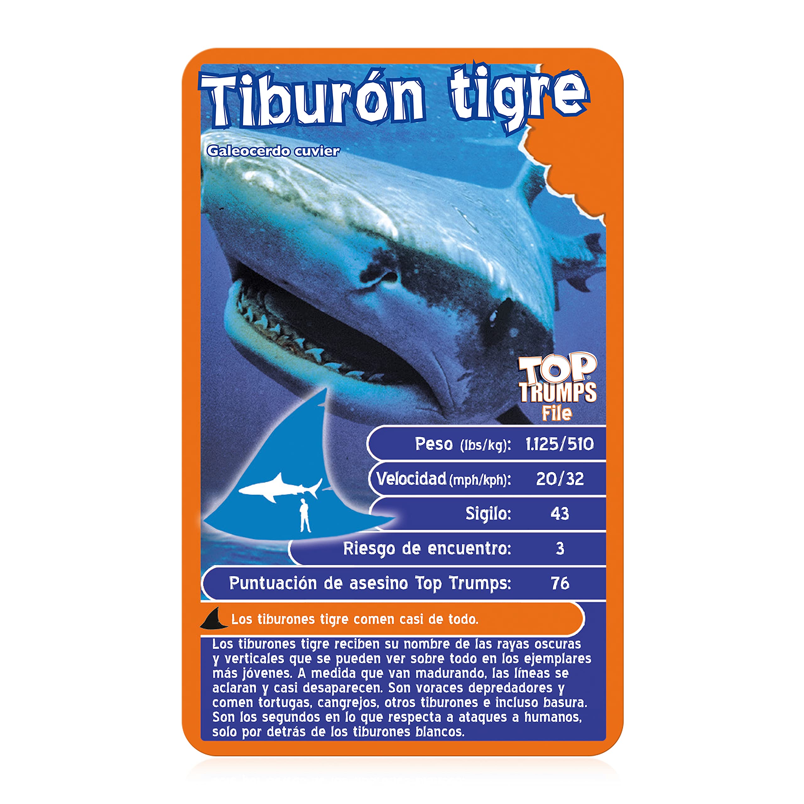 Top Trumps Juego de cartas Deadliest Predators Edición en español, aprende sobre el Gran tiburón Blanco, el dragón de Komodo y la Cobra Real en este paquete educativo, Regalo para edades de 6+ años - Image 4
