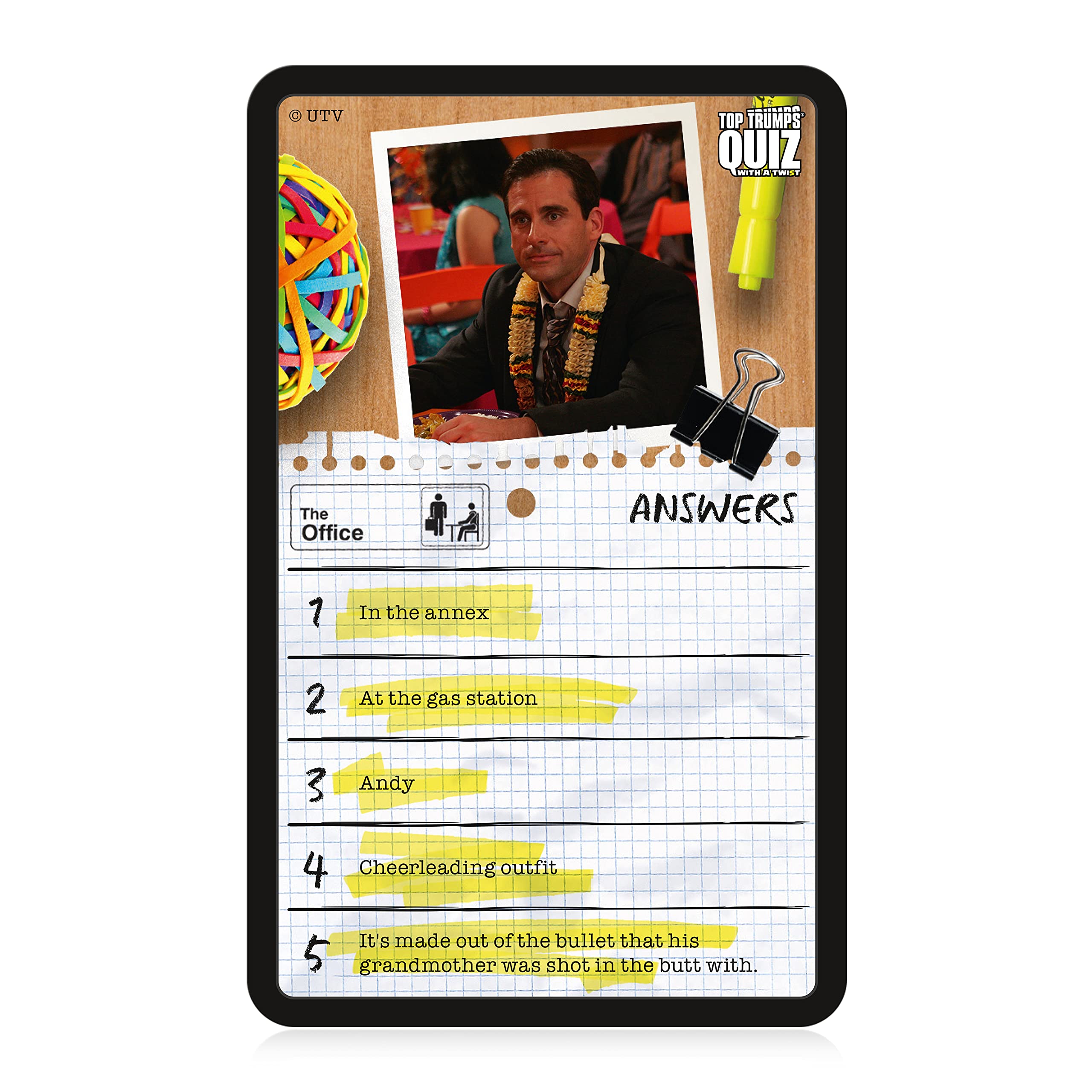 Top Trumps The Office US Quiz Game, 500 questions to test your knowledge and memory on Dwight, Angela, Kelly, Kevin, Stanley, Phyllis and Michael Scott himself, gift for ages 12 plus - Image 4
