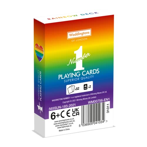 Waddingtons Number 1 Rainbow Playing Card Game, brighten your games including Snap and Poker with this deck, travel companion, gift and toy for ages 6 plus - Image 9